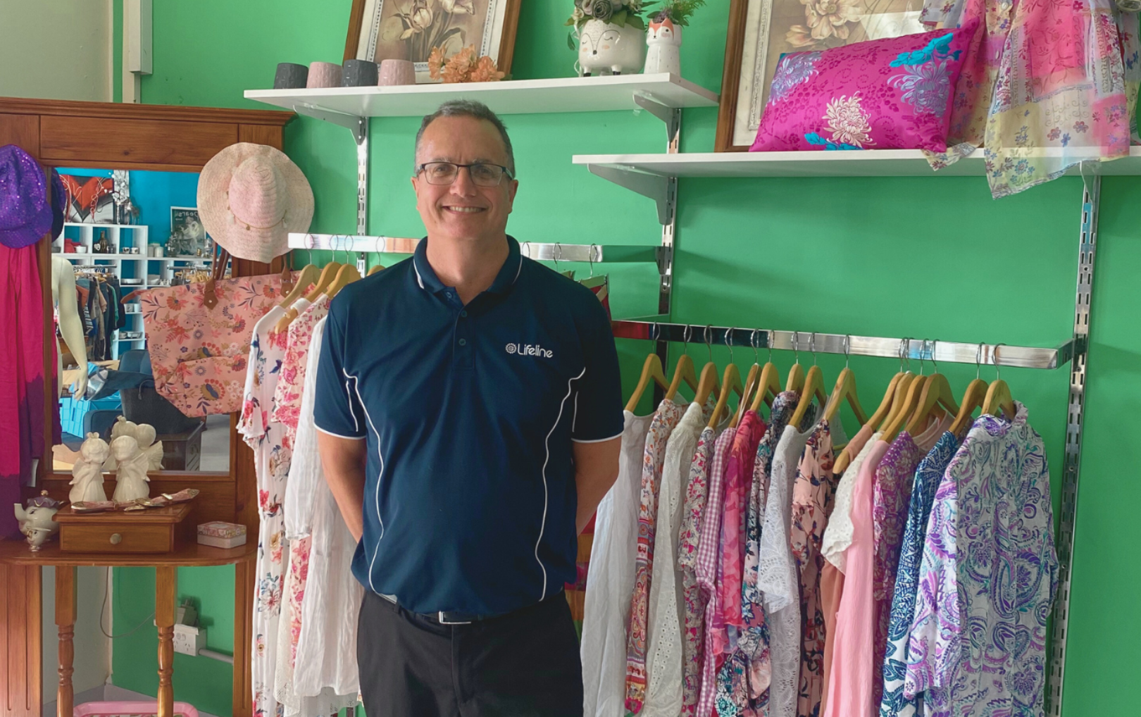Lifeline Shops NSW Operation Manager, David Ison at our re-opened East Maitland Store.